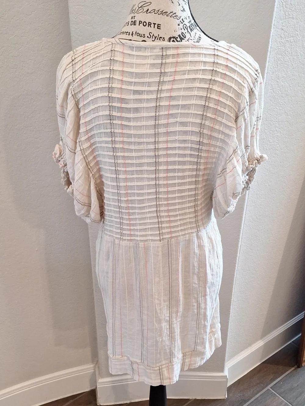 Free People Elsie Yard Dye Babydoll Mini Tunic Dress 100% Cotton Size XS